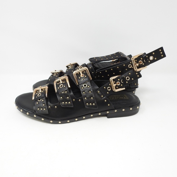 ASOS Missguided Studded Gold Sandals NWOT - Picture 1 of 3